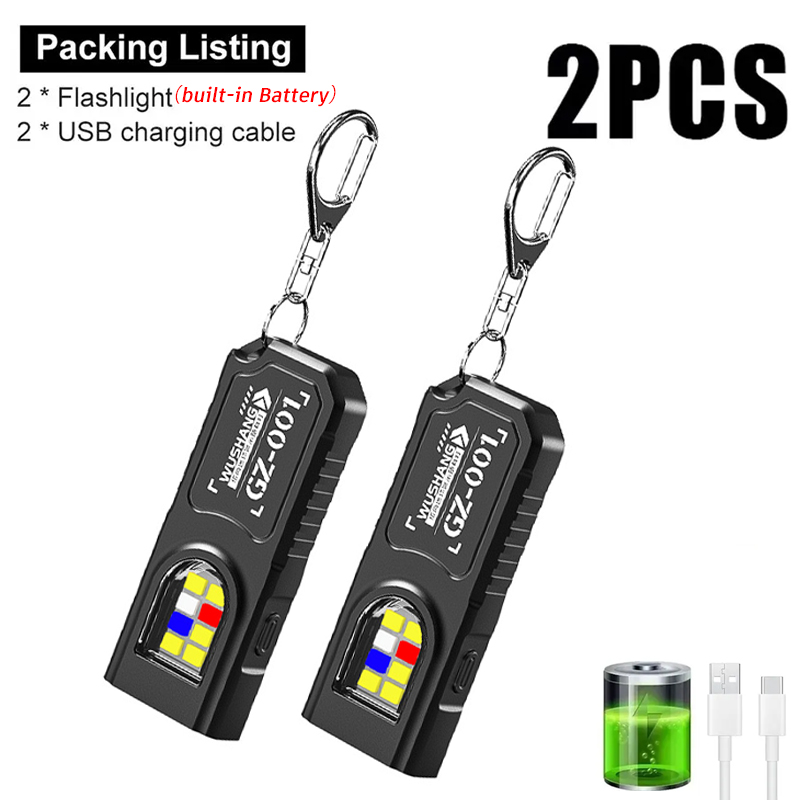 Keychain Flashlight - Senter Gantungan Kunci Multifungsi Senter Mini