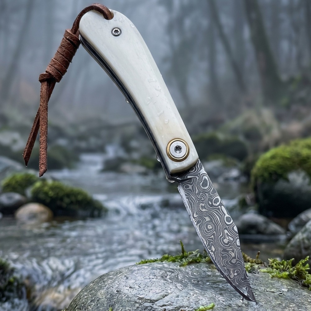 Edc Daily Carry - Pisau Lipat Outdoor Gagang Tulang Banteng
