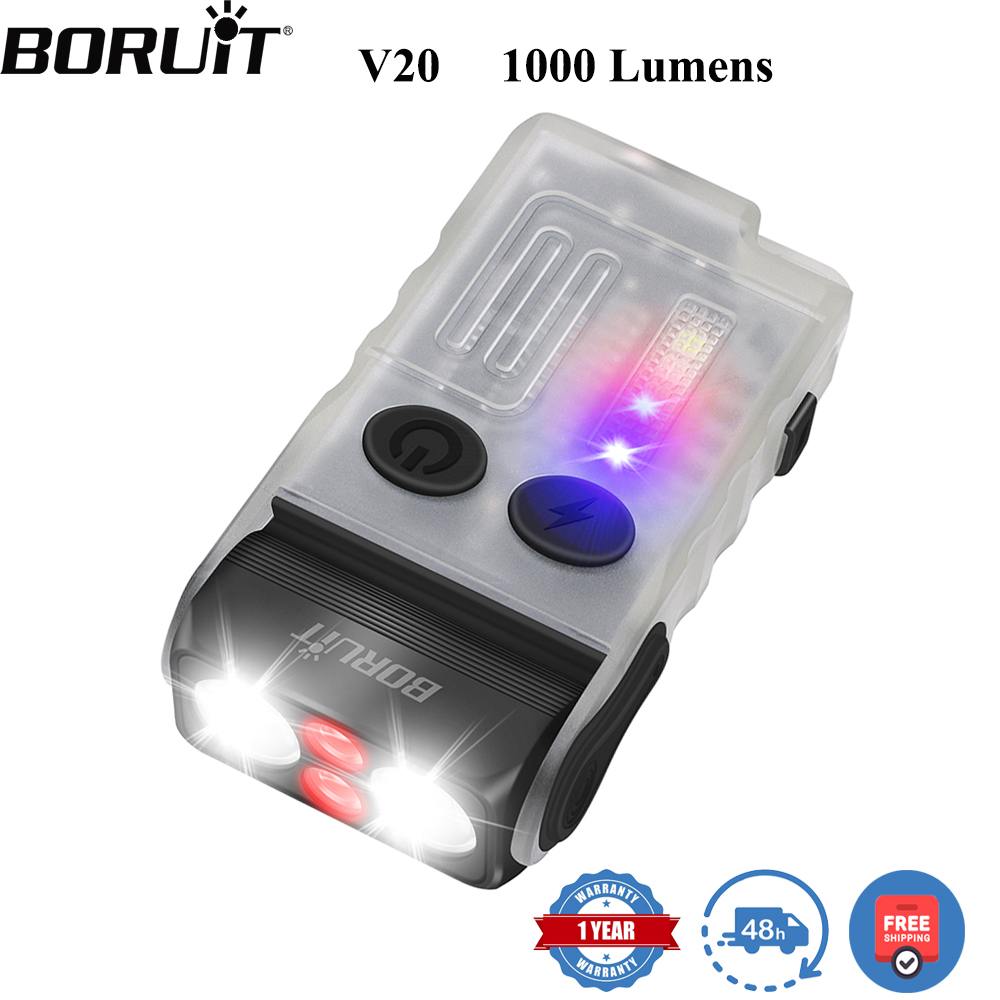 Keychain Flashlight - BORUiT V20 Fluorescence Buzzer EDC LED