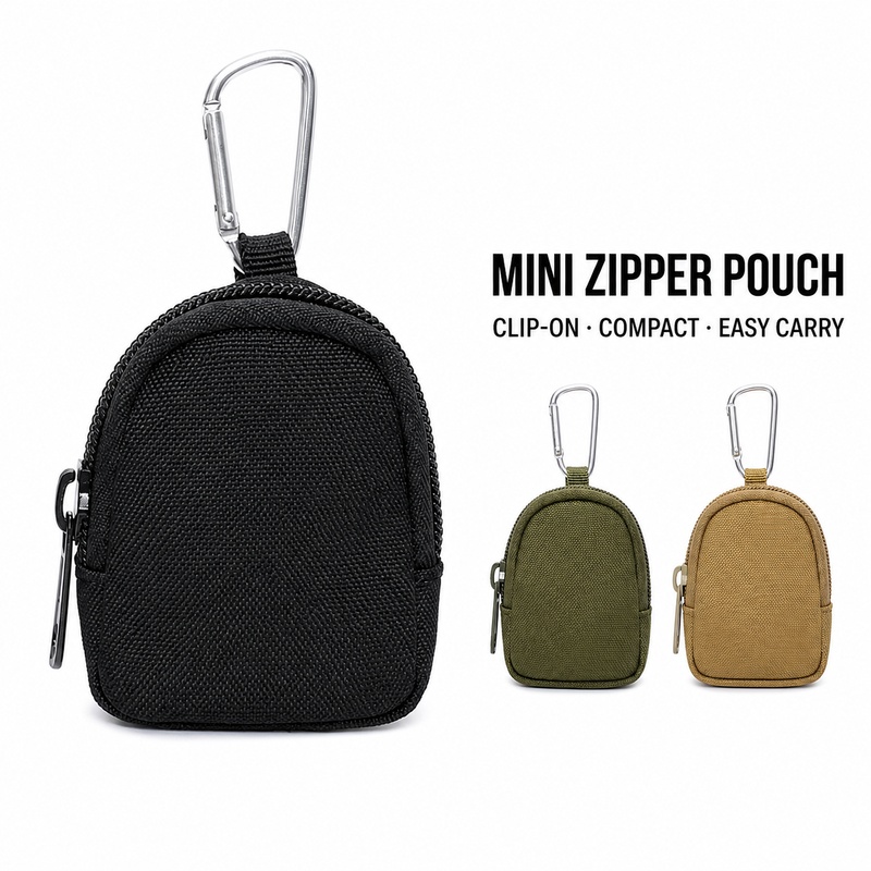 Edc Carry Coins - Dompet Koin Mini dengan Ritsleting dan