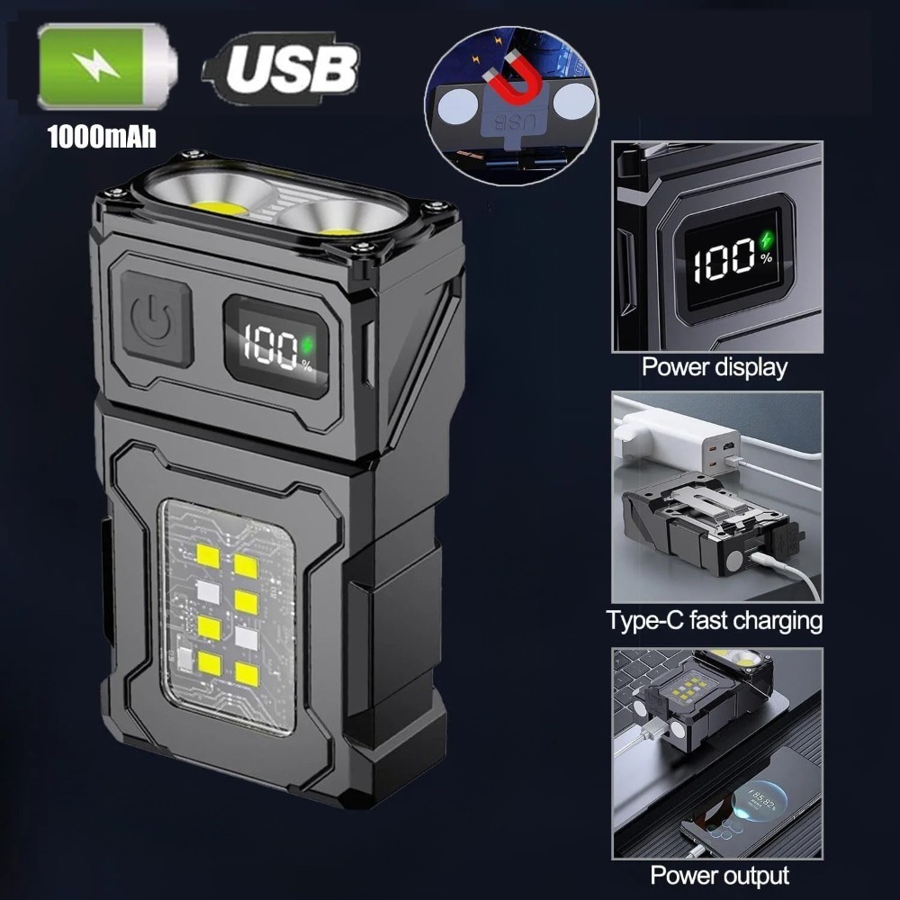 180 °   Senter LED Putar USB I - Keychain Flashlight ulasan dan harga